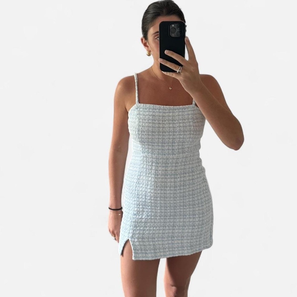 Zara White Tweed Mini Dress